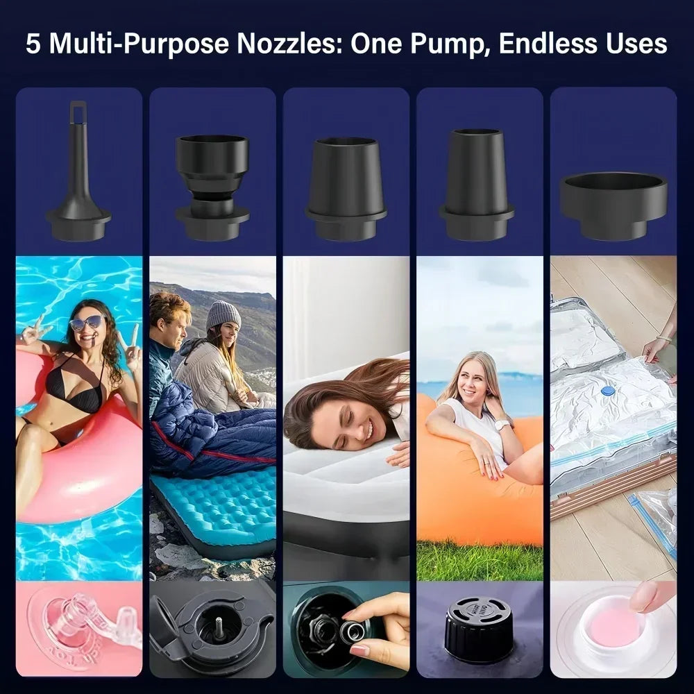 Mini Portable Air Pump Wireless Electric Vacuum Pump to Inflate Deflate for Pool Floats, Air Bed, Vacuum Storage Bags