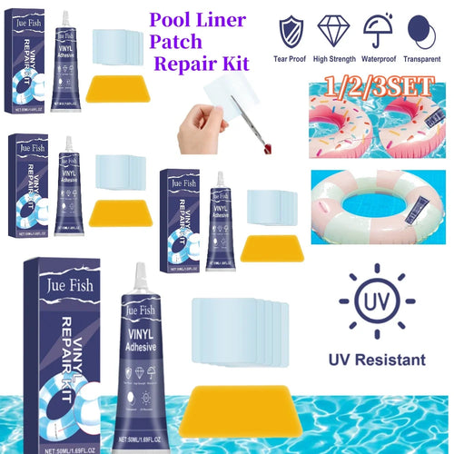1-3Set Pool Liner Patch Repair Kit Transparent Air Mattress Patch Kit Inflatable Patch Repair Kit for Air Mattress Bounce House